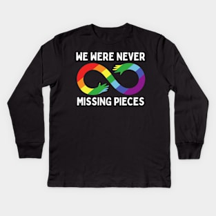 Autistic Rainbow Infinity Design Kids Long Sleeve T-Shirt